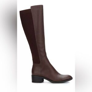 Kenneth Cole New York Tall Chocolate Brown Stretch-Panel Boot